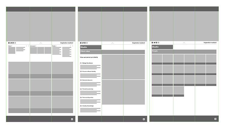 Quadrangle website&#39;s wireframe